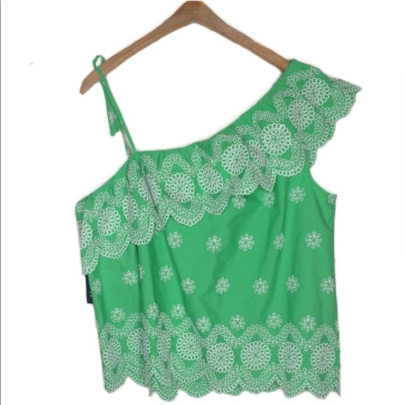 Crown & Ivy Green Eyelet Top - Picture 3 of 5